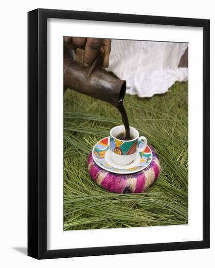 Pouring Coffee During a Coffee Ceremony, Ethiopia, Africa-Gavin Hellier-Framed Photographic Print