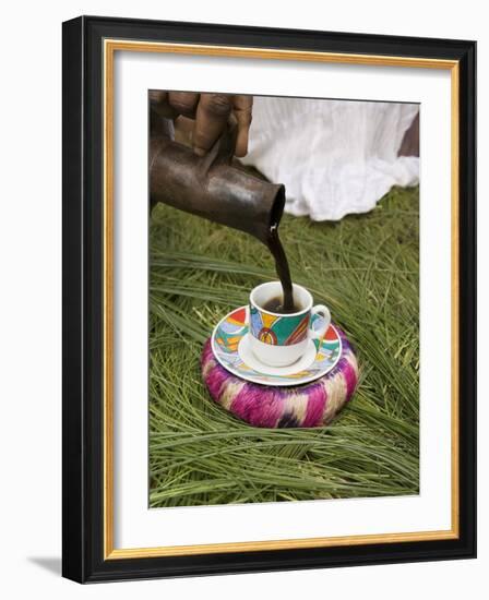 Pouring Coffee During a Coffee Ceremony, Ethiopia, Africa-Gavin Hellier-Framed Photographic Print