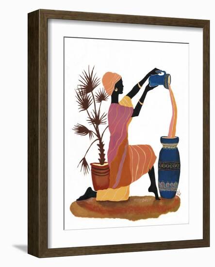 Pouring in Orange Dress-Judy Mastrangelo-Framed Giclee Print