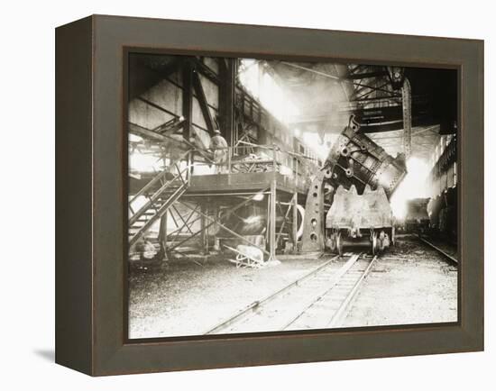 Pouring Ladle at River Rouge-null-Framed Premier Image Canvas