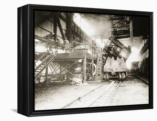 Pouring Ladle at River Rouge-null-Framed Premier Image Canvas