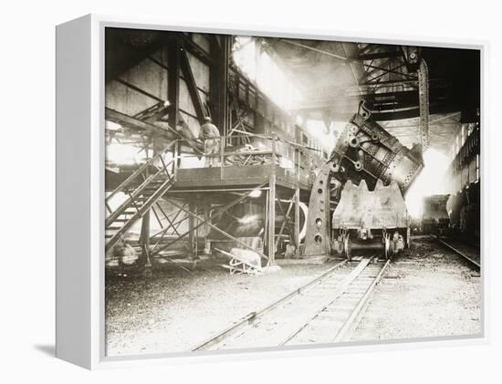 Pouring Ladle at River Rouge-null-Framed Premier Image Canvas