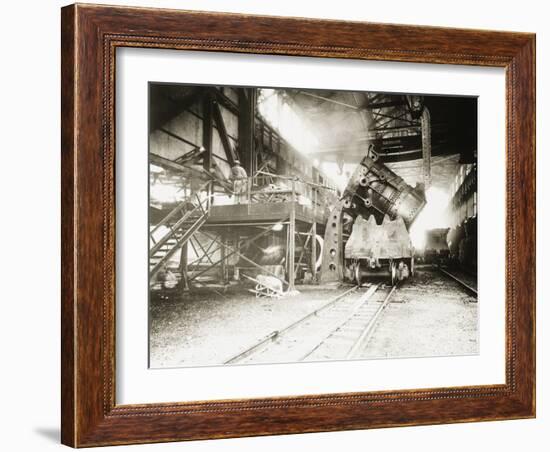 Pouring Ladle at River Rouge-null-Framed Photographic Print