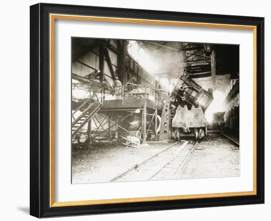 Pouring Ladle at River Rouge-null-Framed Photographic Print