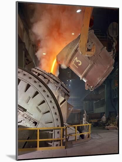 Pouring Molten Iron into a Kaldo Unit, Park Gate Iron and Steel Co, Rotherham, South Yorkshire, 196-Michael Walters-Mounted Photographic Print