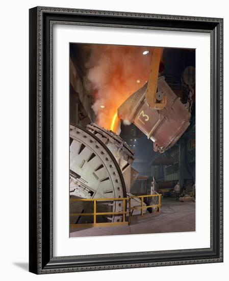 Pouring Molten Iron into a Kaldo Unit, Park Gate Iron and Steel Co, Rotherham, South Yorkshire, 196-Michael Walters-Framed Photographic Print