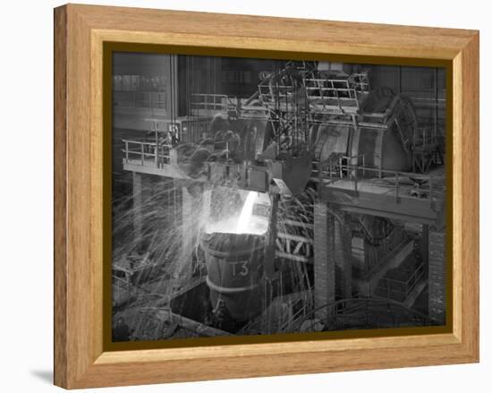 Pouring Molten Iron, Park Gate Steelworks, Rotherham, South Yorkshire, 1964-Michael Walters-Framed Premier Image Canvas