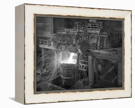 Pouring Molten Iron, Park Gate Steelworks, Rotherham, South Yorkshire, 1964-Michael Walters-Framed Premier Image Canvas