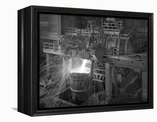 Pouring Molten Iron, Park Gate Steelworks, Rotherham, South Yorkshire, 1964-Michael Walters-Framed Premier Image Canvas