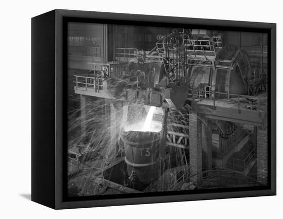 Pouring Molten Iron, Park Gate Steelworks, Rotherham, South Yorkshire, 1964-Michael Walters-Framed Premier Image Canvas