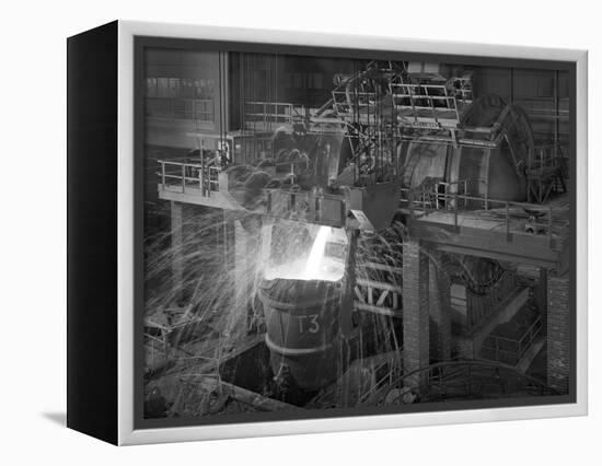 Pouring Molten Iron, Park Gate Steelworks, Rotherham, South Yorkshire, 1964-Michael Walters-Framed Premier Image Canvas