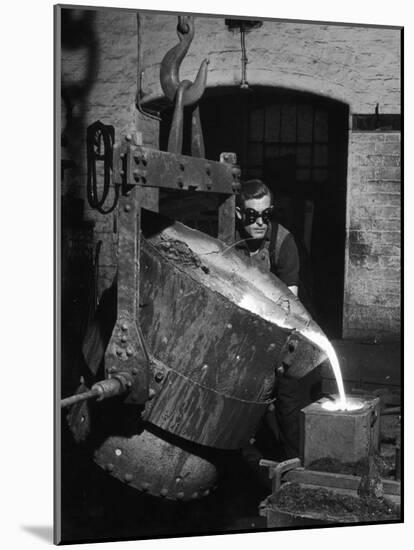 Pouring Molten Metal-Heinz Zinram-Mounted Photographic Print
