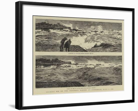 Pouring Oil on the Troubled Waters at Peterhead, 1 March 1882-William Lionel Wyllie-Framed Giclee Print