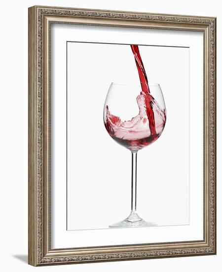 Pouring Red Wine into Glass-Kr?ger & Gross-Framed Photographic Print