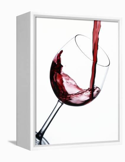 Pouring Red Wine into Wine Glass-Steve Lupton-Framed Premier Image Canvas