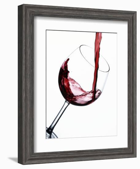 Pouring Red Wine into Wine Glass-Steve Lupton-Framed Photographic Print