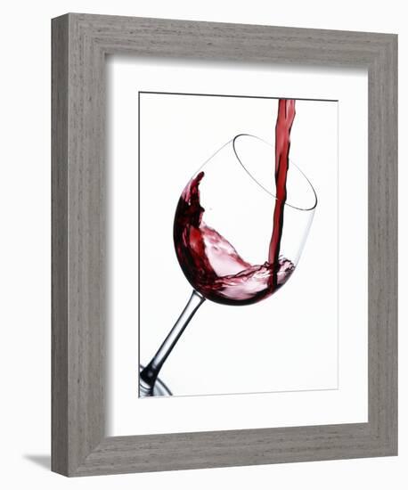 Pouring Red Wine into Wine Glass-Steve Lupton-Framed Photographic Print