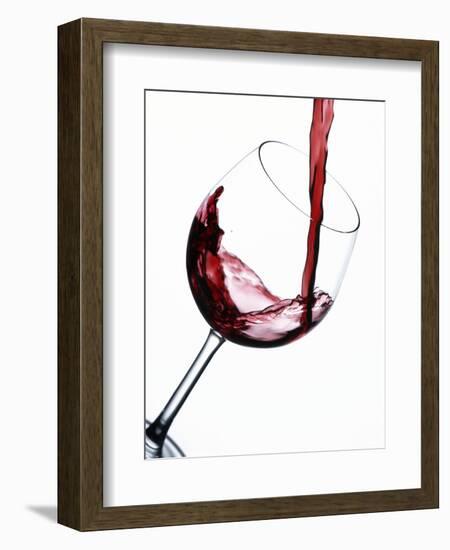 Pouring Red Wine into Wine Glass-Steve Lupton-Framed Photographic Print