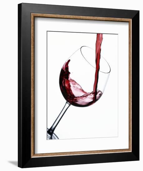 Pouring Red Wine into Wine Glass-Steve Lupton-Framed Photographic Print