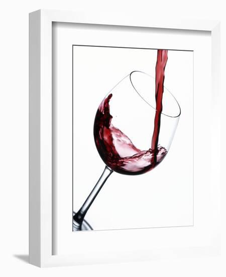 Pouring Red Wine into Wine Glass-Steve Lupton-Framed Photographic Print