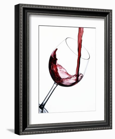 Pouring Red Wine into Wine Glass-Steve Lupton-Framed Photographic Print