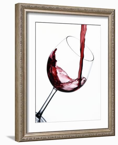 Pouring Red Wine into Wine Glass-Steve Lupton-Framed Photographic Print