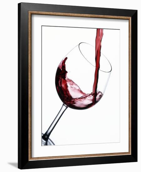 Pouring Red Wine into Wine Glass-Steve Lupton-Framed Photographic Print