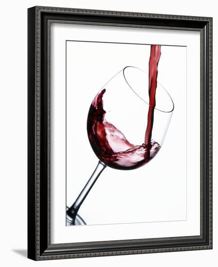 Pouring Red Wine into Wine Glass-Steve Lupton-Framed Photographic Print