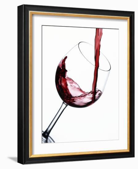 Pouring Red Wine into Wine Glass-Steve Lupton-Framed Photographic Print