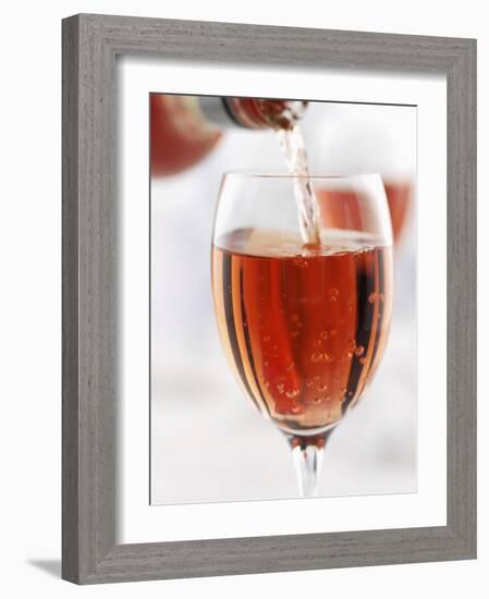 Pouring Rose Wine into Wine Glass-Joff Lee-Framed Photographic Print