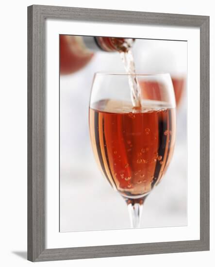 Pouring Rose Wine into Wine Glass-Joff Lee-Framed Photographic Print