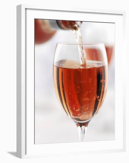 Pouring Rose Wine into Wine Glass-Joff Lee-Framed Photographic Print
