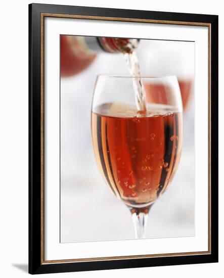 Pouring Rose Wine into Wine Glass-Joff Lee-Framed Photographic Print