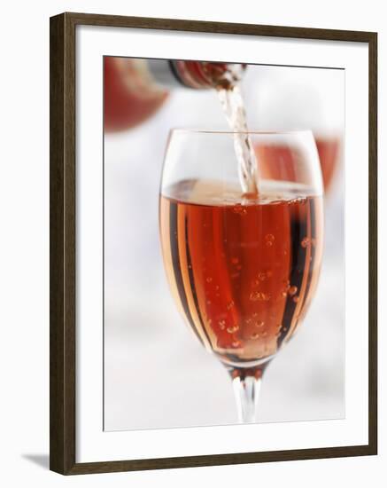 Pouring Rose Wine into Wine Glass-Joff Lee-Framed Photographic Print