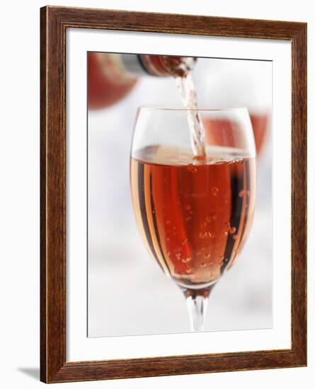 Pouring Rose Wine into Wine Glass-Joff Lee-Framed Photographic Print