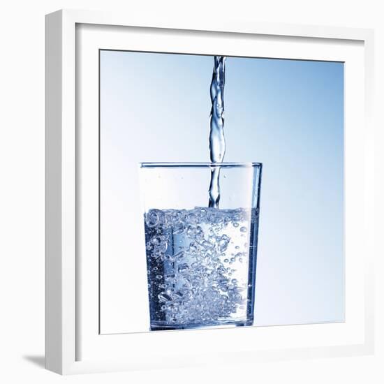 Pouring Water into a Glass-Kai Schwabe-Framed Photographic Print