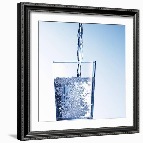 Pouring Water into a Glass-Kai Schwabe-Framed Photographic Print