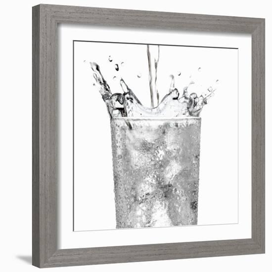 Pouring Water into a Glass-Paul Williams-Framed Photographic Print