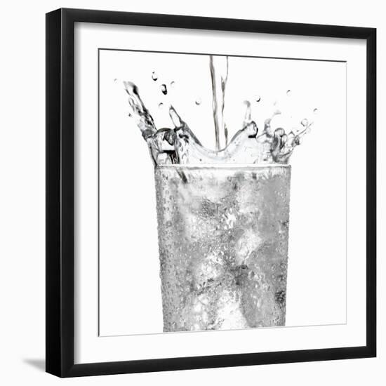 Pouring Water into a Glass-Paul Williams-Framed Photographic Print