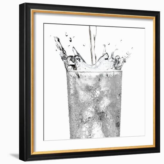 Pouring Water into a Glass-Paul Williams-Framed Photographic Print