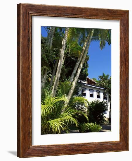 Pousada and Palms, Pousada Picinguaba, Costa Verde, South of Rio, Brazil, South America-Upperhall-Framed Photographic Print