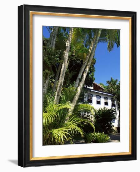 Pousada and Palms, Pousada Picinguaba, Costa Verde, South of Rio, Brazil, South America-Upperhall-Framed Photographic Print