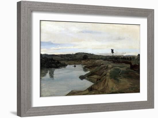 Poussin's Walk, the Roman Campagna, 1826-1828-Jean-Baptiste-Camille Corot-Framed Giclee Print