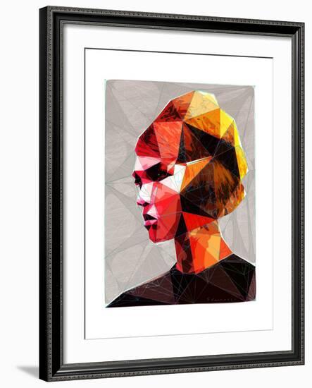 Pouting Girl With Hair Clip-Enrico Varrasso-Framed Art Print