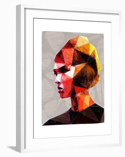 Pouting Girl With Hair Clip-Enrico Varrasso-Framed Art Print