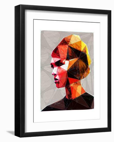 Pouting Girl With Hair Clip-Enrico Varrasso-Framed Art Print