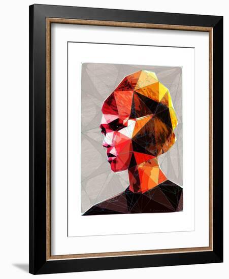 Pouting Girl With Hair Clip-Enrico Varrasso-Framed Art Print