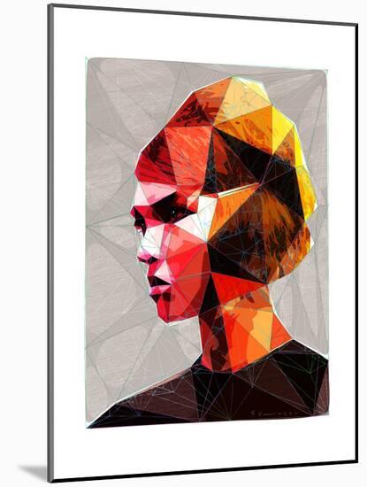 Pouting Girl With Hair Clip-Enrico Varrasso-Mounted Art Print