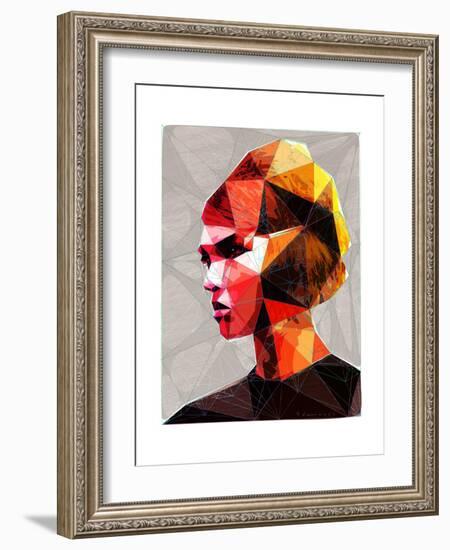 Pouting Girl With Hair Clip-Enrico Varrasso-Framed Premium Giclee Print