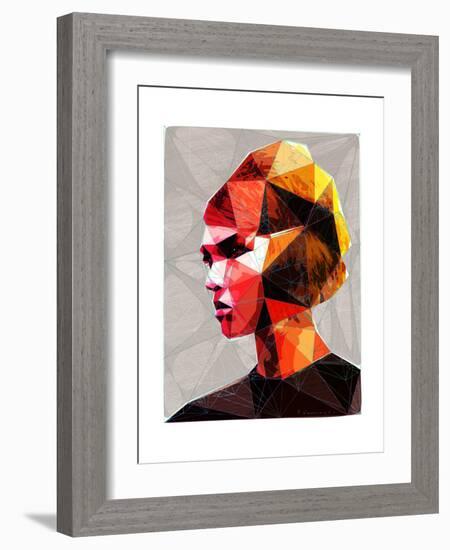 Pouting Girl With Hair Clip-Enrico Varrasso-Framed Premium Giclee Print